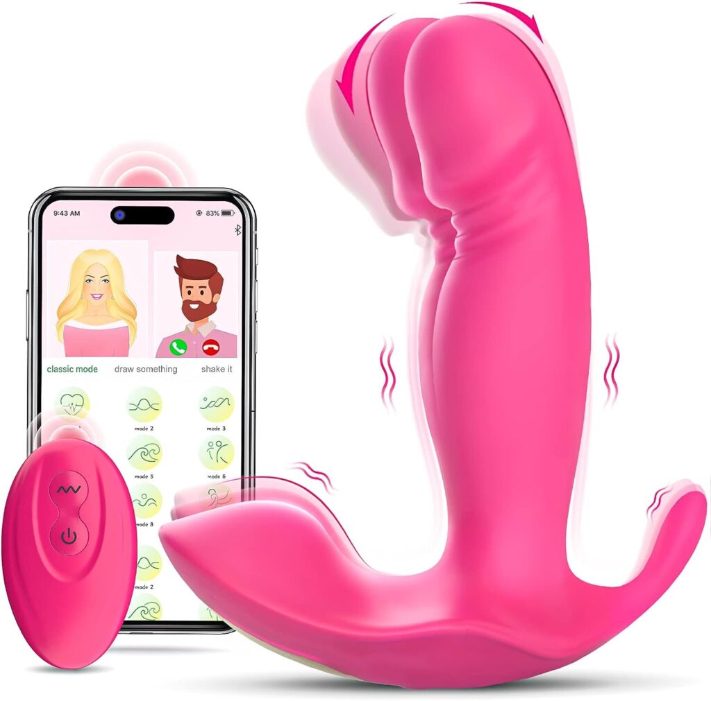 Pink vibrator, pink remote, and smartphone with long-distance vibrator app on the screen.