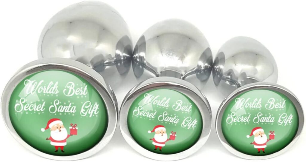 Christmas Butt Plug with Santa Claus. A set of three in small, medium, and large sizes.